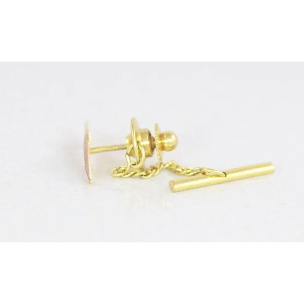 Mens 10k Rose Gold Fish Tie Tack Pin Lapel Pin Rainbow Trout Bass Salmon - Picture 6 of 7